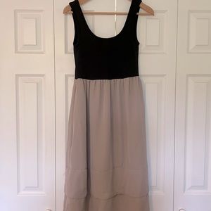 Black & griege dress with layered skirt